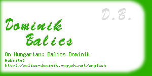 dominik balics business card